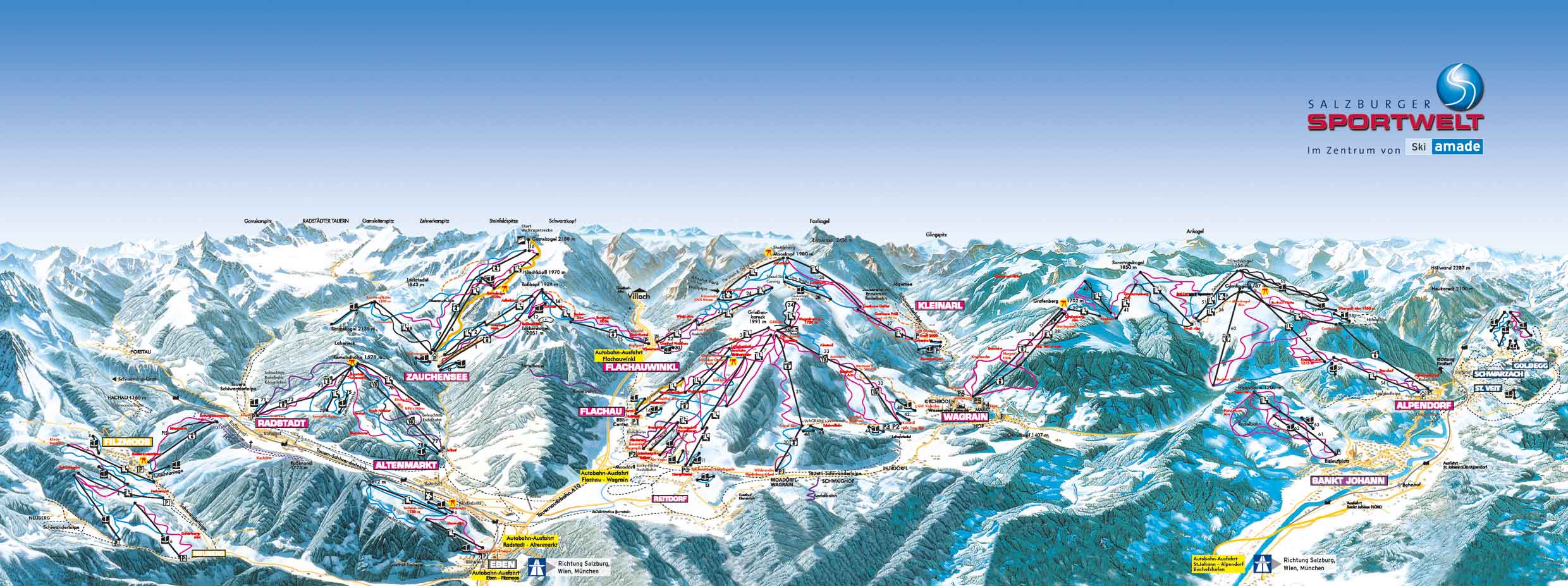 Salzburger Sportwelt Winterpanorama